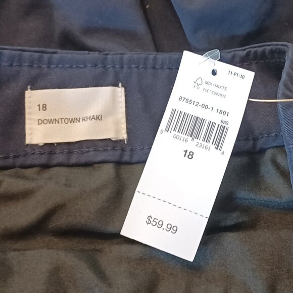 NWT Navy Uniform GAP Factory Mid-Rise Downtown Khakis - Picture 7 of 9